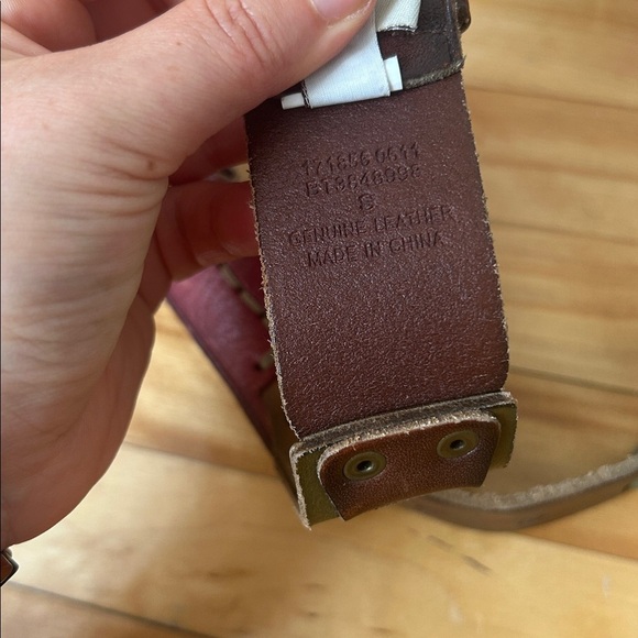 Fossil Genuine Leather  Patchwork Rainbow Belt Multicolour small - Picture 4 of 7